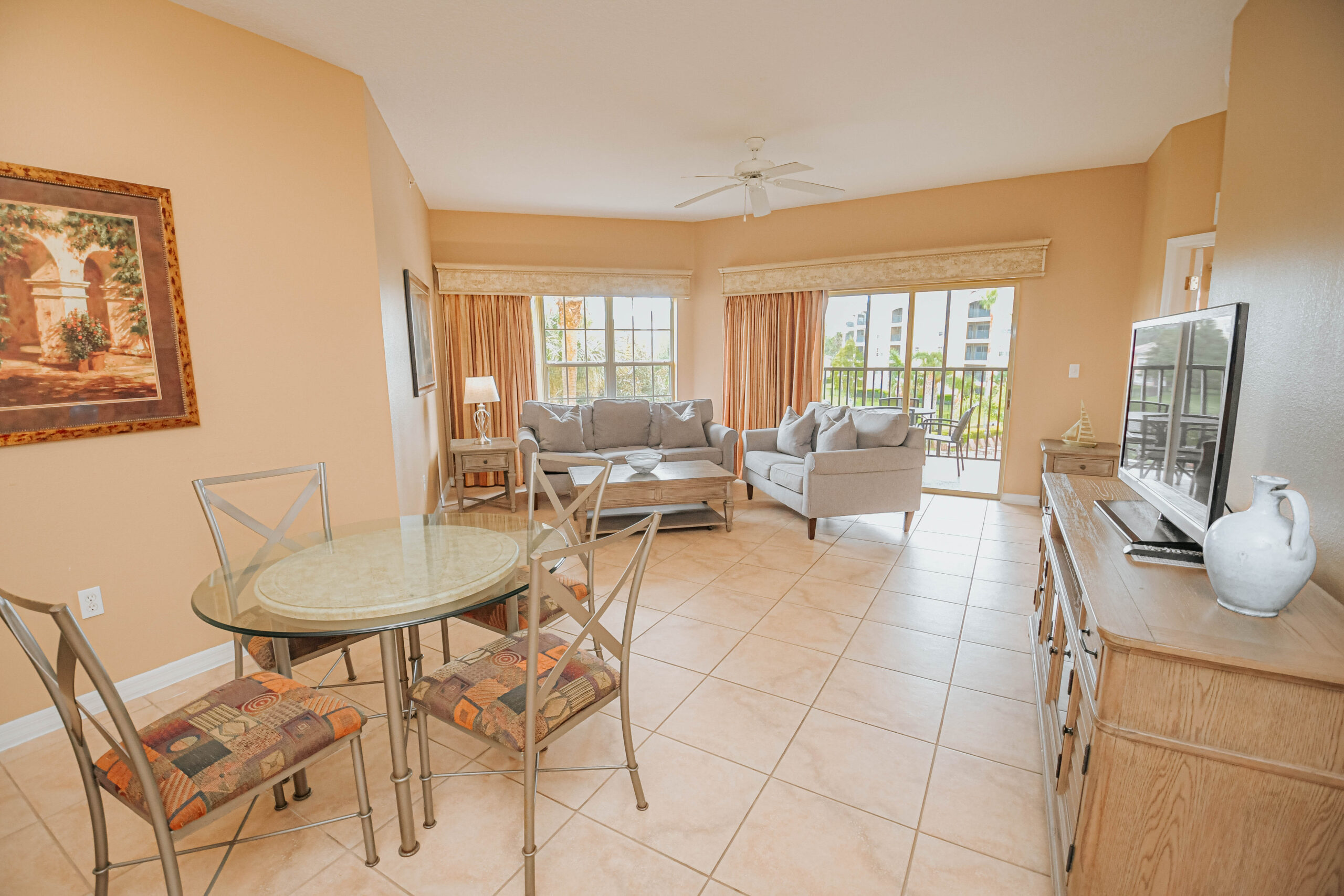 Deluxe Suite living room at WorldQuest Orlando