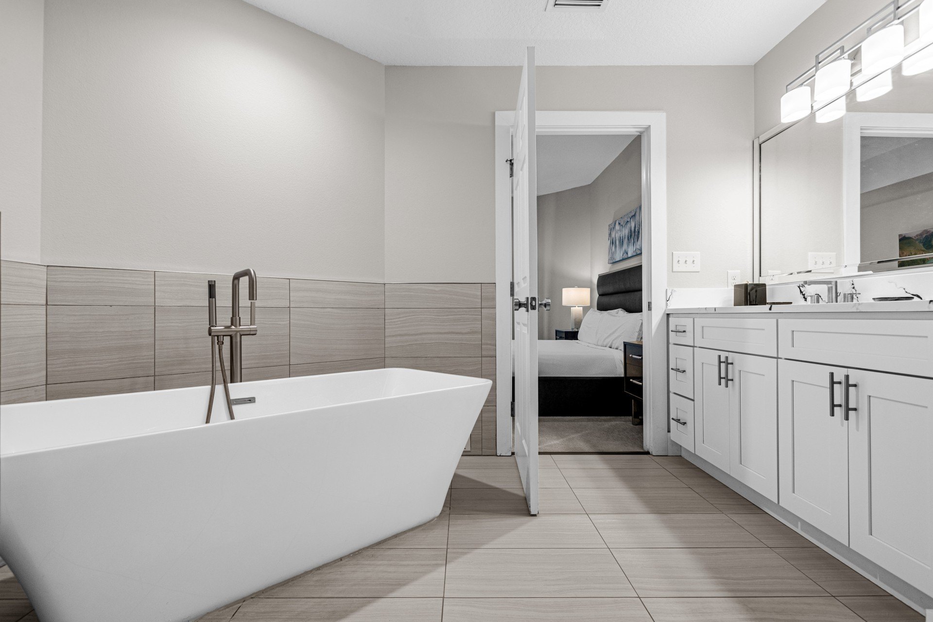 Estate Suite bathroom with a freestanding soaking tub