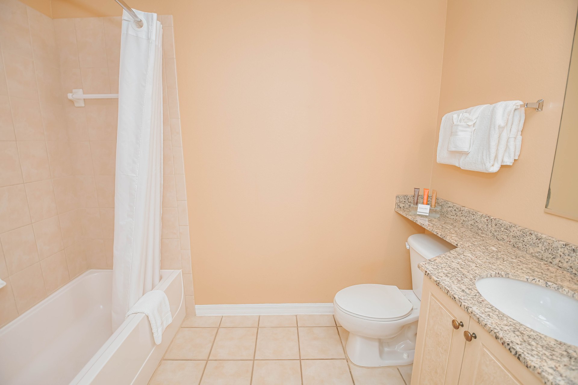 Deluxe Suite bathroom with a tub and shower